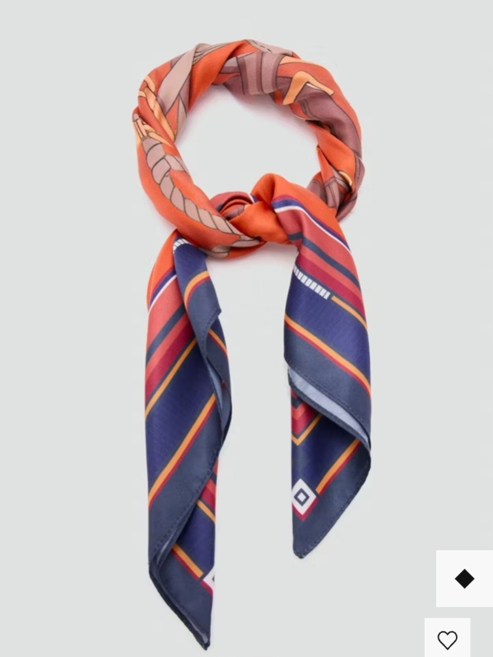 Soft Feel Oversized Fashion Scarf - OrangeyTan& Navy🆕✨